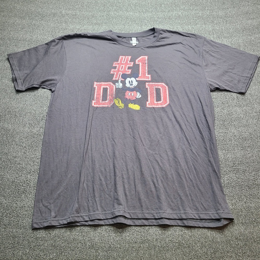 Disney Zuni Sportswear Mickey Mouse T-Shirt Mens 2XL Gray Excellent #1 Dad